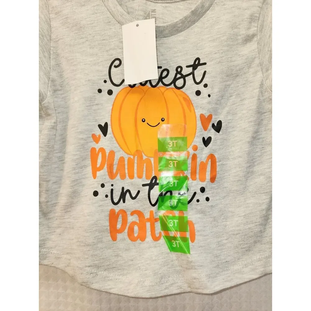 ADTN Girls Tshirt Short Sleeve Pumpkin 2t Cutest Pumpkin In The Patch Tee - Picture 2 of 5